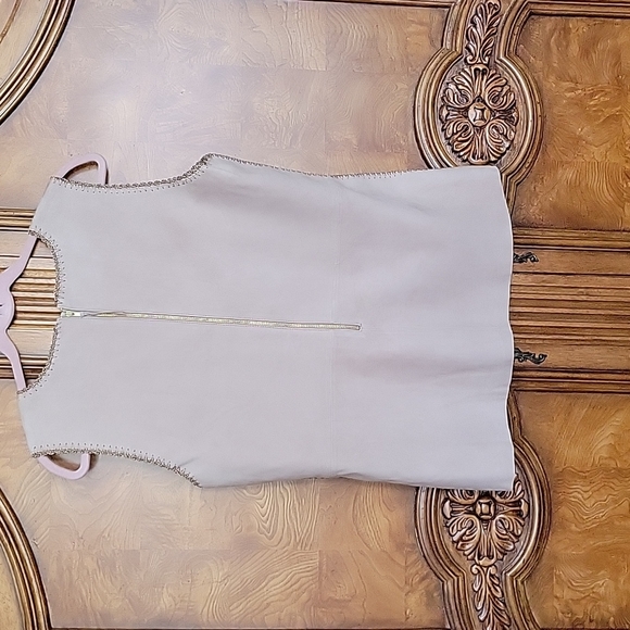 DAKOTA SUEDE LEATHER TOP BLANKET Stitch Crochet Details Zipper Back sz L $298 - Picture 5 of 5